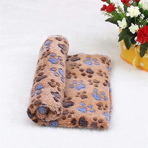 1x Coffee Soft Fleece Warm Pet Dog/Cat Bed Blankets Pet Blanket Soft Coral Velvet mat Blanket(M)
