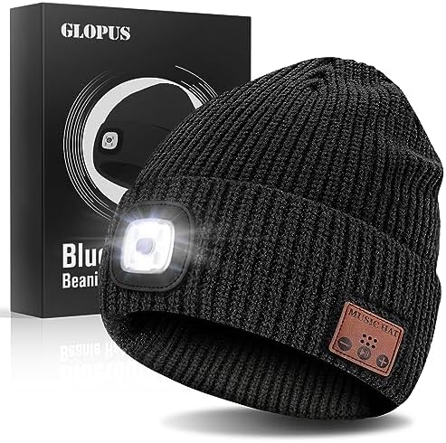 Stocking Stuffers for Adults Men, Bluetooth Beanie Hats for Mens, Mens Gifts for Men Dad Him Grandpa Husband Christmas Black