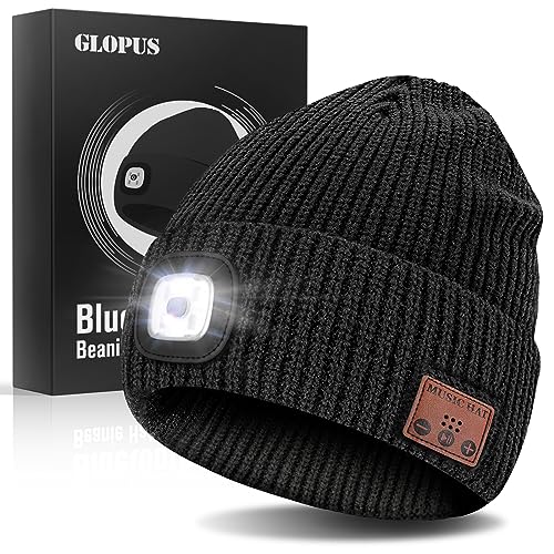 Stocking Stuffers for Adults Men, Bluetooth Beanie Hat with Light, Christmas Stocking Stuffers for Teen Boys, White Elephant Gifts for Adults Him Boyfriend Dad Husband, Gifts for Men Who Want Nothing
