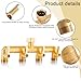 EBH Brass Garden Hose Splitter, 4-Way Heavy Duty Hose Splitter, Outdoor Faucet Manifold, with Extended Metal Handle and Individual On/Off Valve Spout, 3/4” GHT Threads