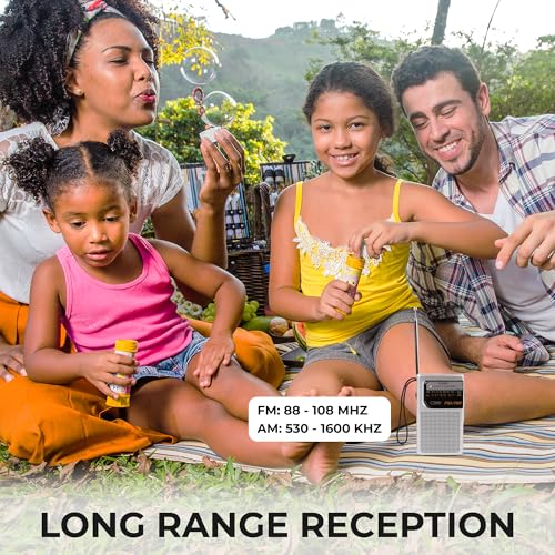 Image of Coby Portable AM /FM Radio - Retro Battery Operated Pocket Radio with Powerful Speakers, Long 800-Hour Battery, Clear Reception, Emergency & Travel Transistor Device for Home or Outdoors