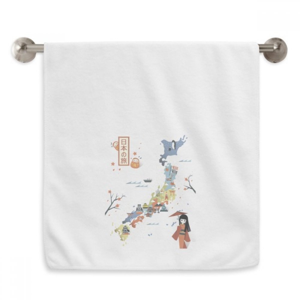 Serviettes débarbouillettes traditionnelles japonaises blanches 13 x 29 inch en coton imprimé