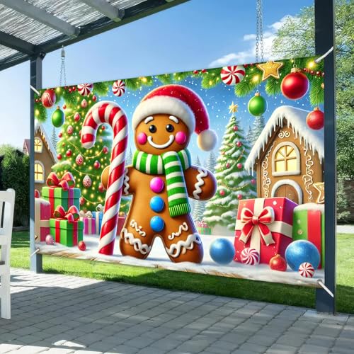 Banner navideño BlissYard 71x43 pulgadas fondo festivo miniatura 2