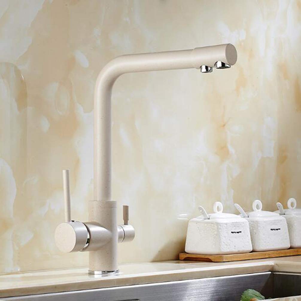Rubinetto da cucina in ottone ad alta temperatura con leva singola, rubinetto a 3 vie e filtro diretto per bere - e lavello Slish per cucine moderne