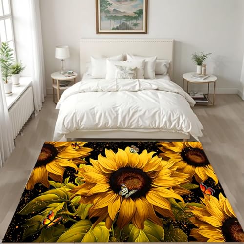 Tapete decorativo floral 4x6 pies con respaldo antideslizante miniatura 3