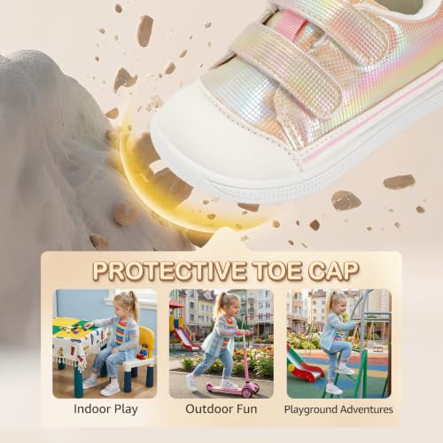 Noorkiz Toddler Girls' Wide Toe Box Zero Drop Glitter Shoes (Various) - image 6