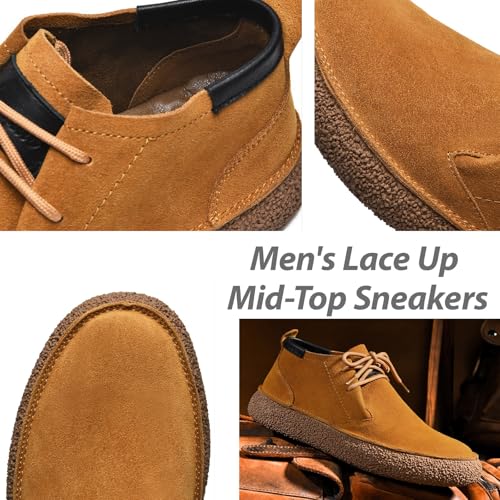 Men's Retro Suede Soft Sole Lace-Up Board Shoes Fashion Comfort Slip-ons Thick Sole Waterproof Walking Sneakers Walking Working Office Work Mocassins Shoes2
