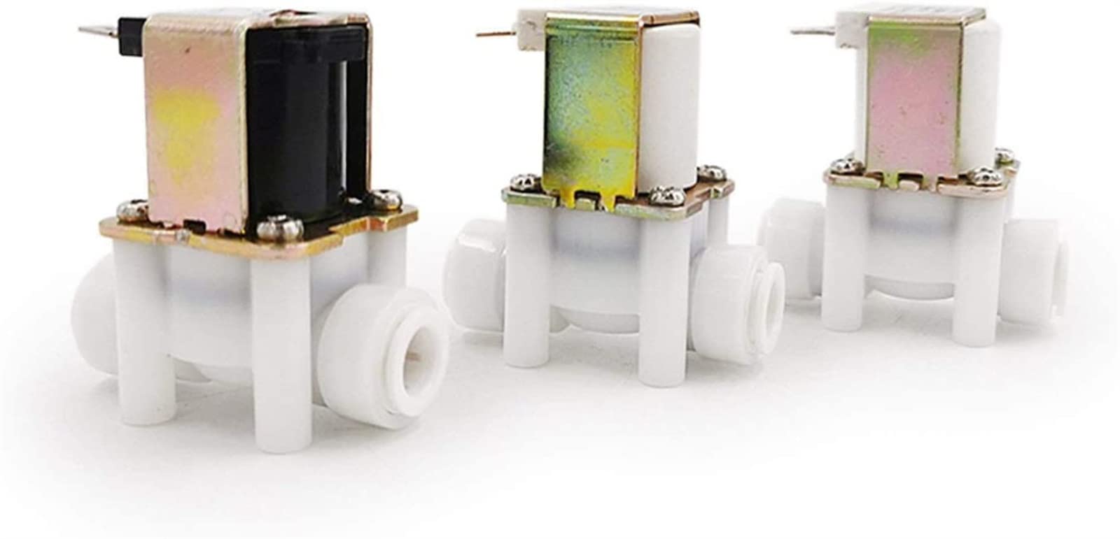 2Pcs 1/4 3/8 Zoll Wasser Magnetventil 12V/24V/220V Normal Geschlossenes Ventil Schlauch Rohr Schnelle Verbindung Umkehrosmose System Nützlich(Dc12v,1/4Inch)