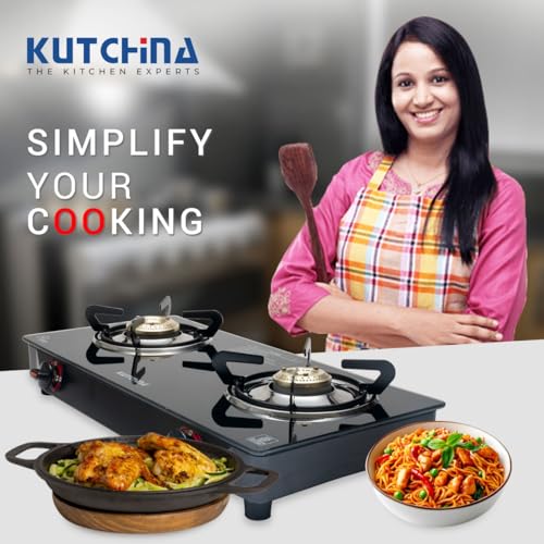 Kutchina Pluto 2B Cooktop Gas Stove 2 Burners | Manual Ignition Gas Chulha 2 Burner | ISI Certified 2 Burner Gas Stove Glass Top | 1 Year Warranty... - Image 6