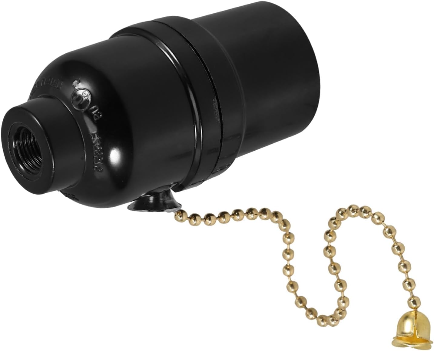 Operitacx Lamp Holder with Pull Chain E27 E26 Socket Base 2.75X1.25X1.25In Bakelite Lamp Base for Indoor Lighting Replacement and Easy Brightness Control