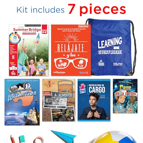 Summer Bridge Activities Grades 5-6 Spanish Summer Learning Backpack, Spanish Language 5th Grade to 6th Grade Workbook All Subjects, Flash Cards, and Nonfiction & Fiction Children's Books - Image 2