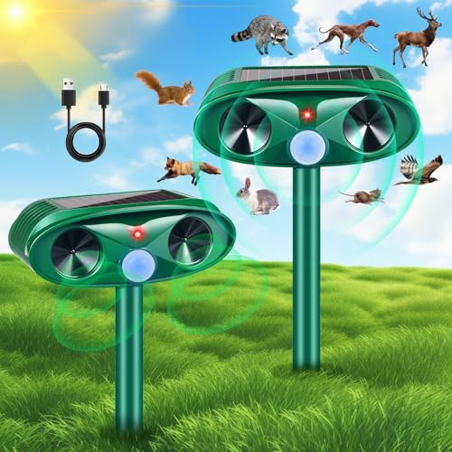 2025 Upgraded Solar Ultrasonic Animal Repeller Outdoor Cat Repellent Deer Repellent Devices