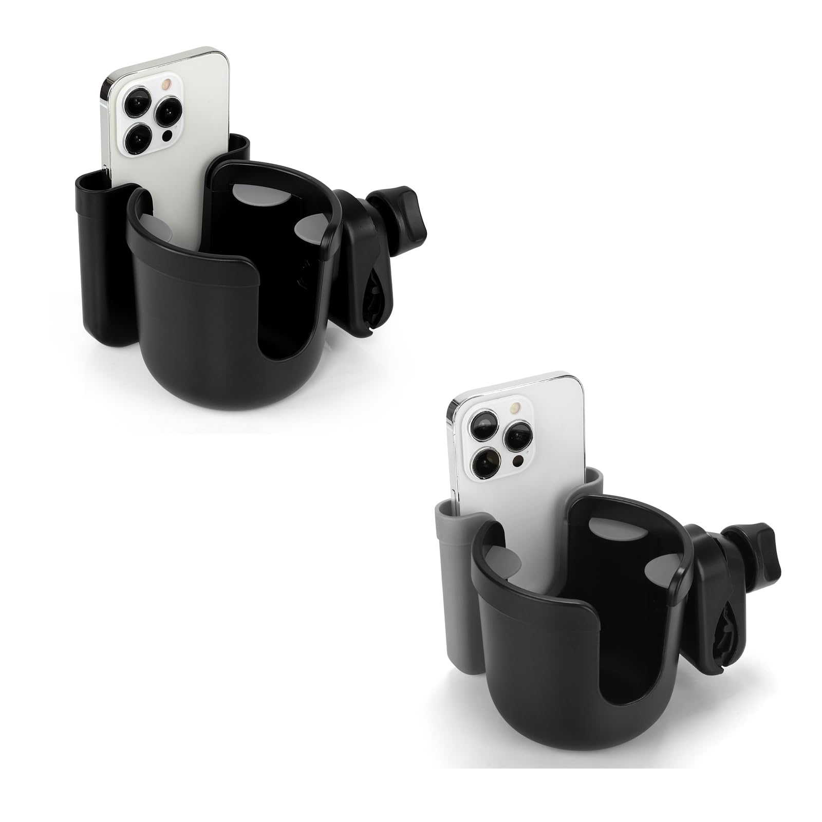 Accmor Wheelchair Cup Holder with Phone Holder, ﻿Cup Holder for Walker, Universal 360° Rotatable Rollator Scooter Wheelchiar Cup Holder Attachment Accessory