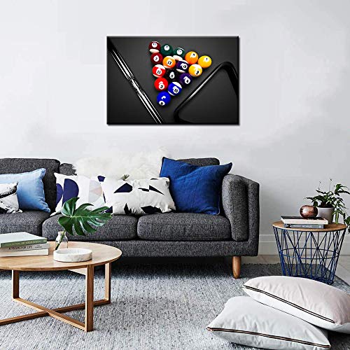 Biuteawal - Sport Canvas Wall Art Playing Pool Table Billiard Balls Picture Giclee Prints Snooker Painting for Home Game Room Club Bar Wall Decoration - Image 5