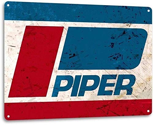 Kexle Piper Aircraft Logo Plane Jet Airplane Vintage Look Retro Wall Decor Metal Tin Sign 16x12in