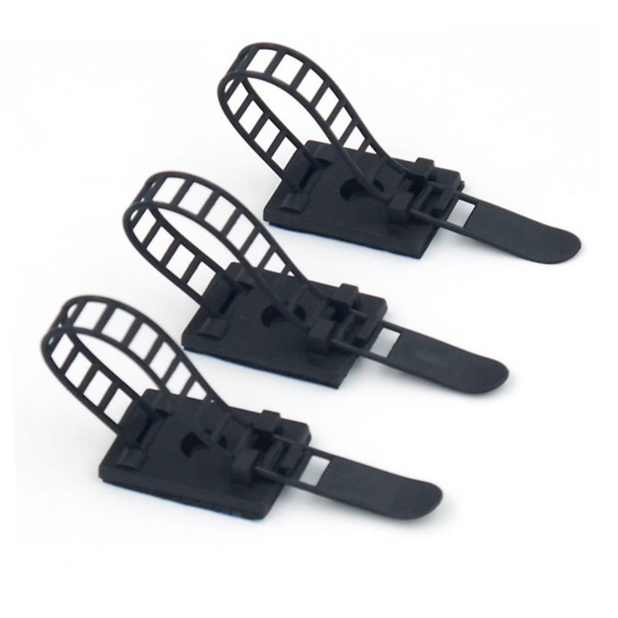Housoutil 3 Sätze Verstellbare Kabelklemmen Kabelclip Kabel-organizer Kabelhalterklemmen Dsl-kabel Selbstklebende Drahtklammern Kabelhalter-organizer Usb-kabelhalter Black 50 Stück * 3