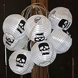 Guirnalda de luces de calabaza, decoración de pared de Halloween, funciona con pilas, para interiores y exteriores, decoración del hogar, farol de calabaza para fiesta de Halloween, L2.3 m (7 pies)