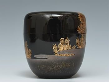 Amazon.co.jp: 蒔絵師中村湖舟(造)松蒔絵中棗共箱茶道具茶入漆芸