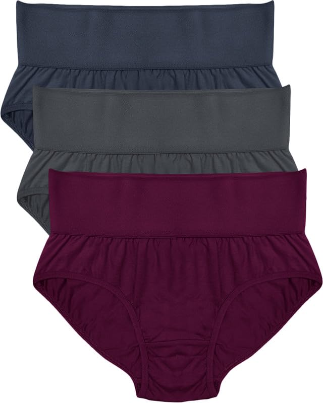 Image of Soft & Comfy Hipster Panties for Women - Pack of 3, 100% Pure Cotton, Wide Elastic Waistband, Multicolor, Perfect for Everyday Wear