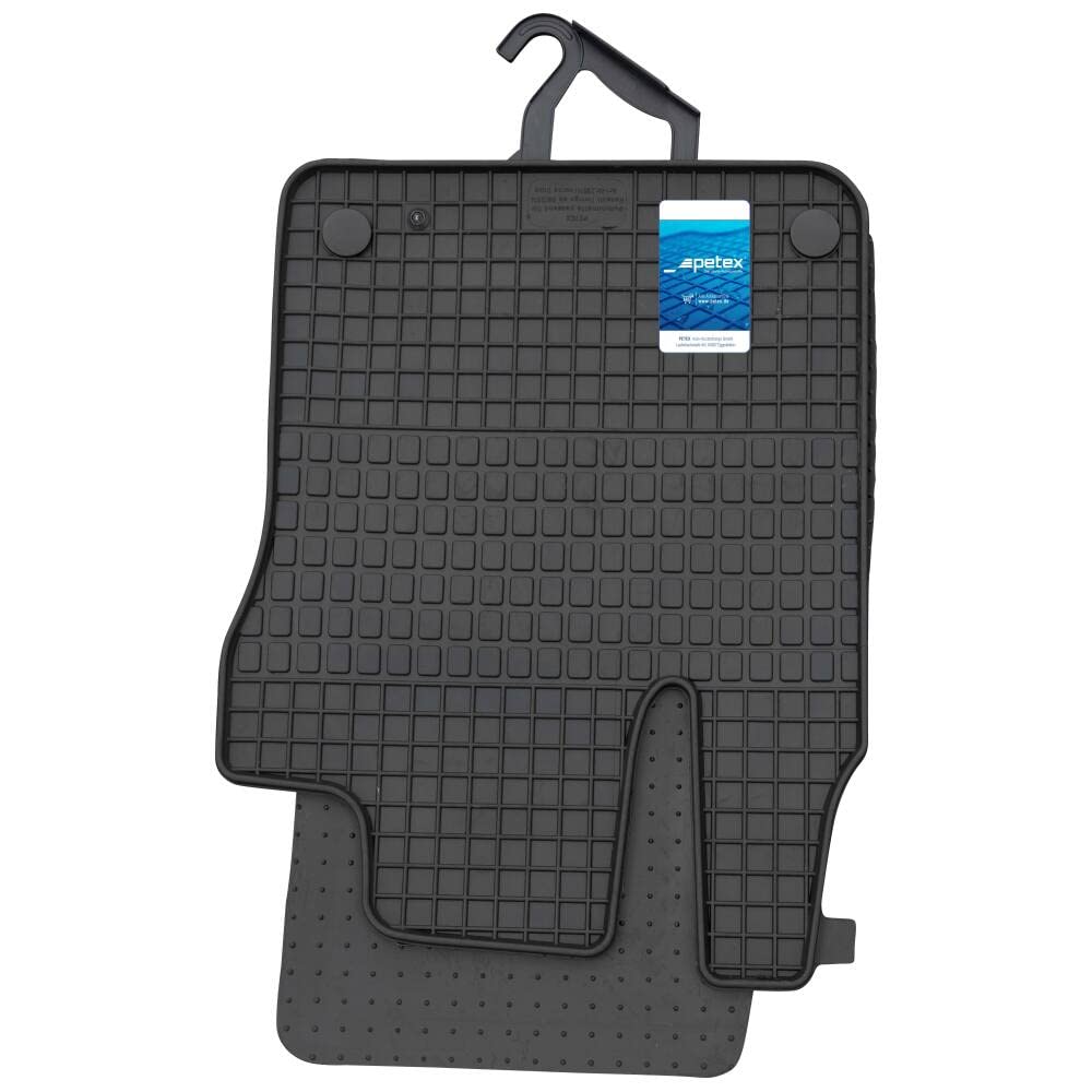 Petex 71310 Floor Mat Set Rubber Mats Front and Rear Black