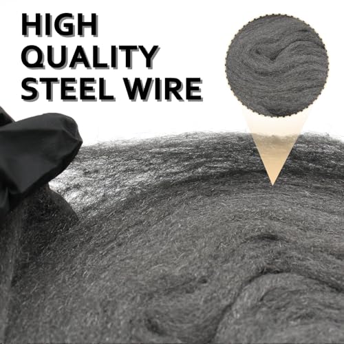 VBNZBK 6 M Stahlwolle 0000 Gegen Mäuse und Ratten, Stahlwolle Fein für Löcher und Wand Risse von Haus, Lüftungsgitter Garage - Mit Handschuhen