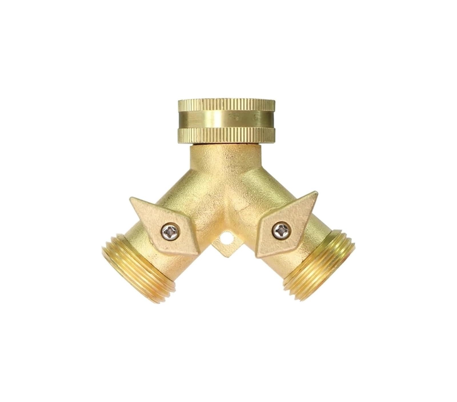Divisore per tubo del rubinetto, Adattatore for connettore for tubo flessibile di tipo Y con rubinetto a sfera a 2 vie in ottone giallo da 3/4 pollici for(Yellow C)