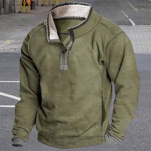 MARSVOVO Mens Aztec Cowboy Hoodies Quarter Zip Fleece Long Sleeve Western Winter Vintage Jacket Oversized Country Y2k - Image 3