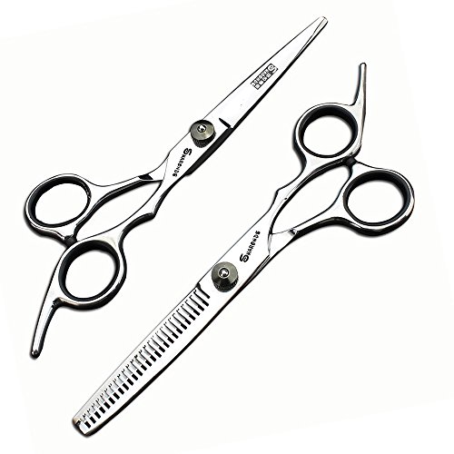 Forbici dei capelli degli strumenti di taglio dei capelli della famiglia tagliatori a 6 pollici inossidabili dei bambini tagliatori di capelli stabiliti 2pcs (nero)