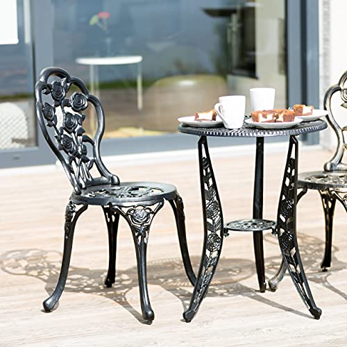 Relaxdays Bistrotisch HBT 64 x 50 x 50 cm Gartentisch aus Aluminium Tisch für Terrasse und Wintergarten Gartenmöbel im… – Bild 3