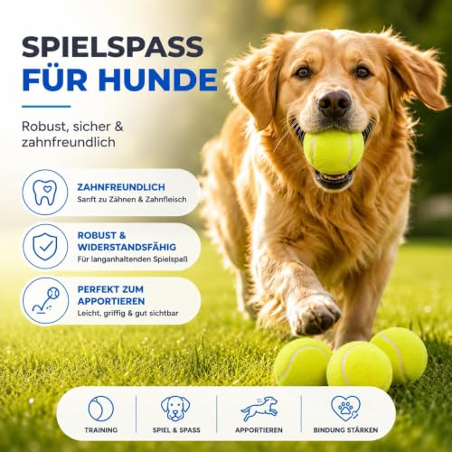 ATHLEJOY 6X Tennisbälle- gelb für Training & Wettkampf mit Tragetasche für Tennis - Hunde - Waschmaschine – Ansicht 6
