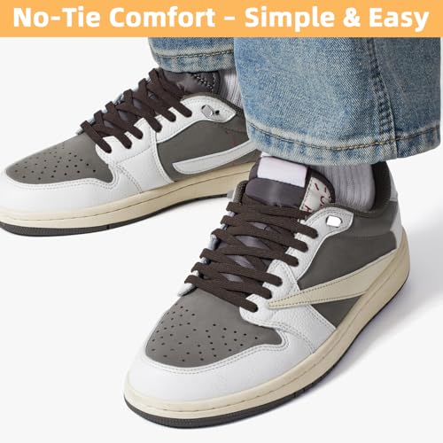 Image of Stepace 2 Pairs Elastic No Tie Shoe Laces for Kids and Adults Sneakers, Stretch Flat Tieless Shoestrings
