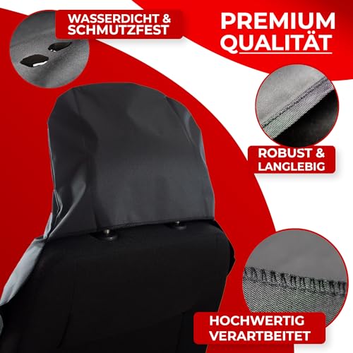 fixcape Pro Schonbezug Autositz vorne universal wasserdicht schwarz, Auto-Sitzbezug Vordersitze, Sitzschoner Auflage Schutz Fahrersitz