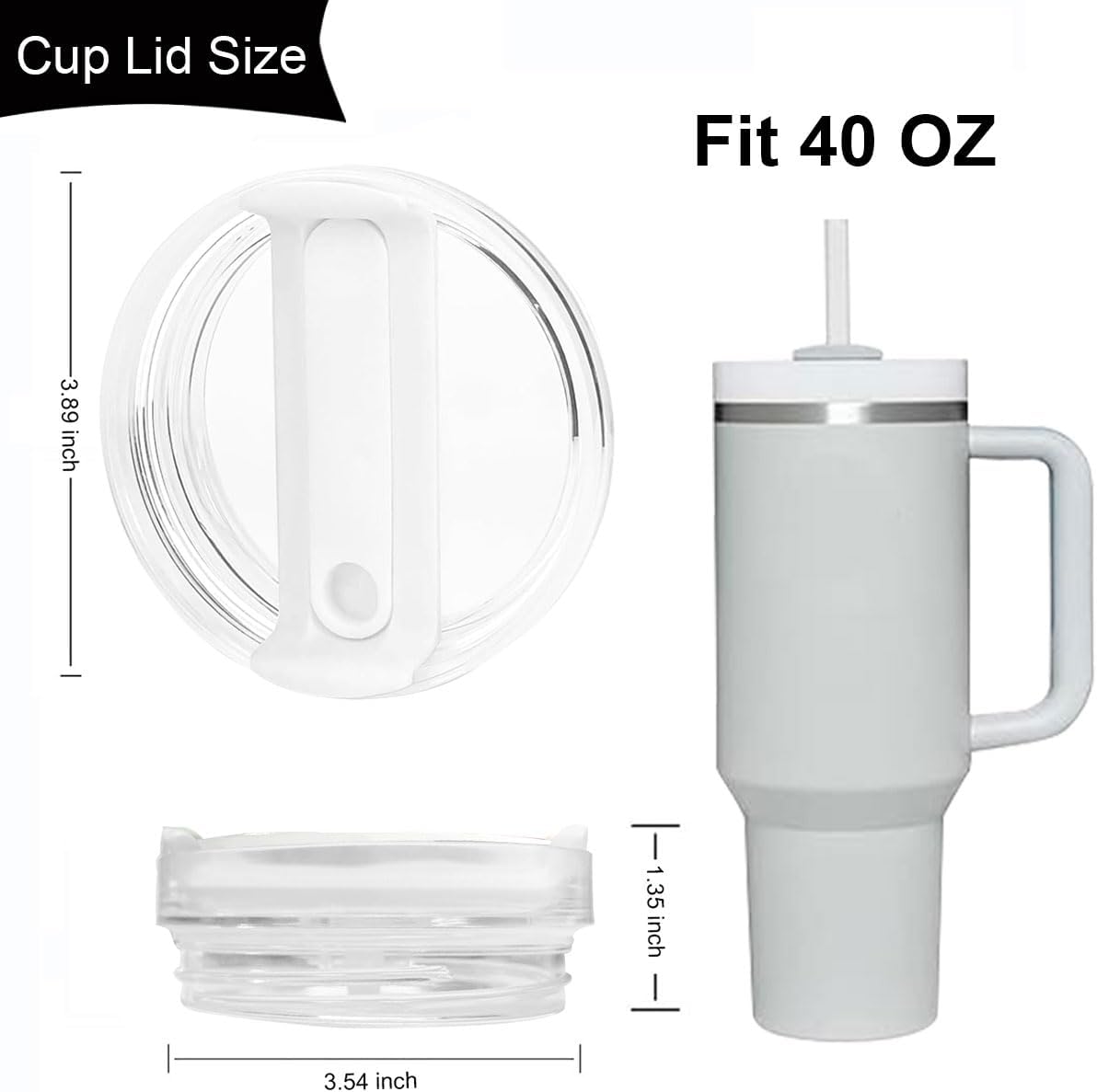 2 Pack Tumbler Lid for Stanley 40 oz Cup,Replacement Lids for Stanley Tumblers Travel Coffee Mug Spill Proof Splash Resistant Silicone Sliding Covers image 2