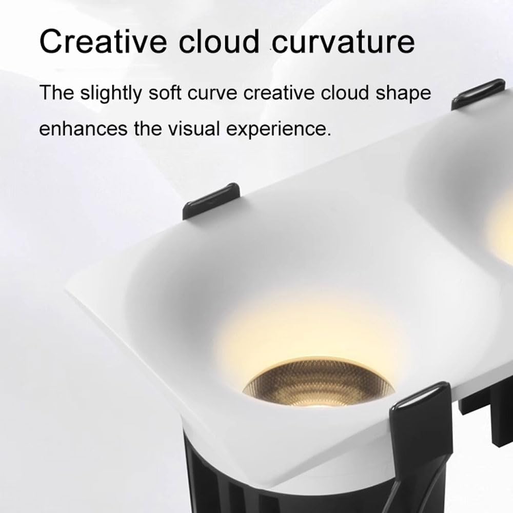 Recessed Double Head Led Downlight, 24W Ceiling Lamps Spot Lights, Indoor Lighting Baffle Trim Recessed Downlight, 3 Color Dimmable Aluminum Downlight for Commercial Home