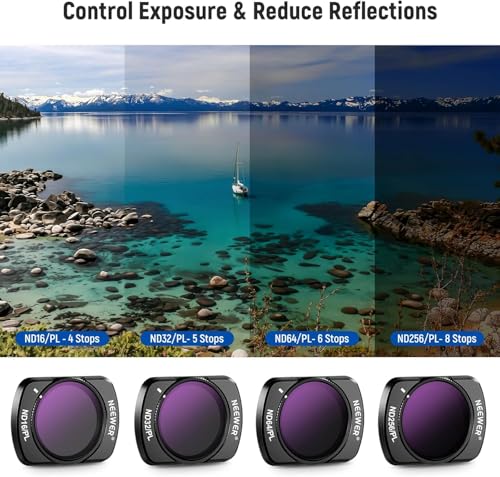 Image of NEEWER Magnetic ND /CPL Filter Set Compatible with DJI OSMO Pocket 3, 6 Pack UV CPL ND16 /PL ND32 /PL ND64 /PL ND256 /PL Polarizing and Neutral Density Filters, Multi Coated HD Optical Glass /Aluminum Frame
