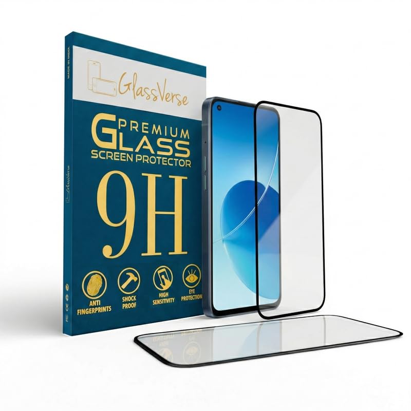 Image of GlassVerse 9H Gorilla Tempered Glass for Oppo Reno 6 5G | HD Clarity Screen Protector, Ultra Strong 9H Protection, Edge to Edge, Case Friendly, Hassle-less Installation Kit Included. (Pack of 2)