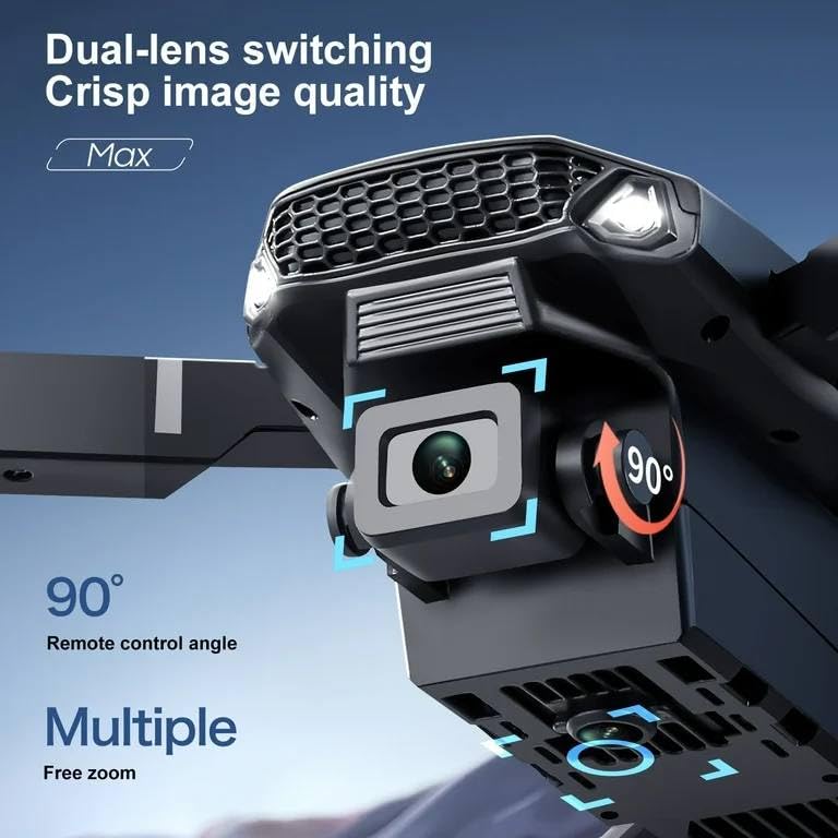 Image of dRoNe wItH hD DuAl cAmErA BrUsHlEsS MoToR, oNe cLiCk tAkEoFf /lAnDiNg FlIp rOlLiNg gEsTuRe cOnTrOl wI-Fi cAmErA ReMoTe cOnTrOl -X DrOnE (E88)