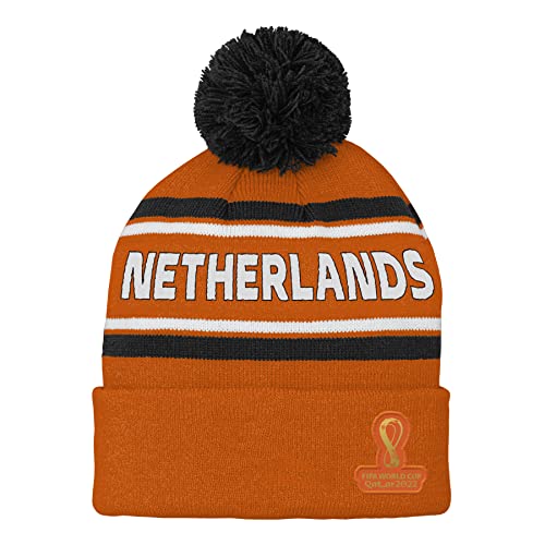 Bonnet FIFA World Cup au motif zigzag Sunset Chevron orange et rouge éclatant