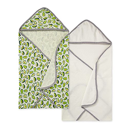 Image of Burt's Bees Baby - Hooded Towels, Absorbent Knit Terry, Super Soft Single Ply, 100% Organic Cotton,2 Count (Pack of 1)