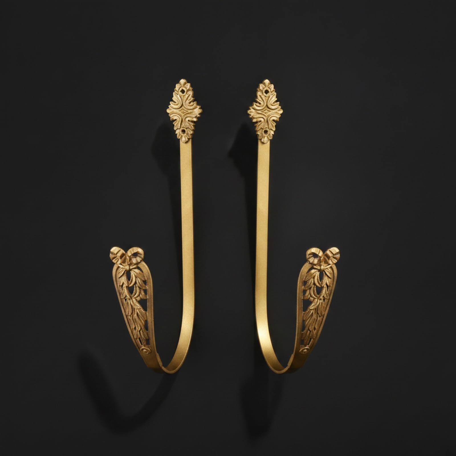 Colcolo Fermatenda per Tende Gancio Fermacurva Supporto Decorativo Staffa da Parete Metallo Durevole Top Ornamentale Motivo a Fiori Eleganza Classica Adatto, Gancio Per Tenda Dorato, Stile A