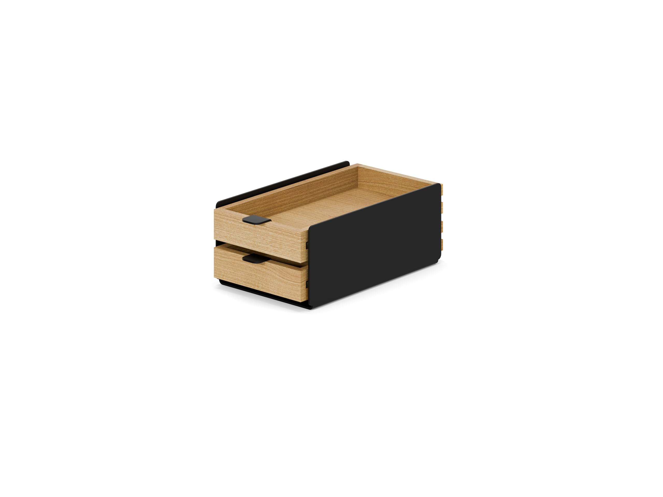 Oakywood - Schublade Schreibtisch Organizer - Kleiner Aufbewahrungsbox aus Massivholz, Dokumentenhalter - Büro Organizer, Schubladen Box - für Büro Zuhause - Schwarz, Eiche - Größe Dual