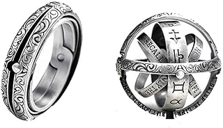 JAJAFOOK Astronomical Sphere Ball Deformation Ring Cosmic Finger Ring Lover Gifts, Alloy Rings