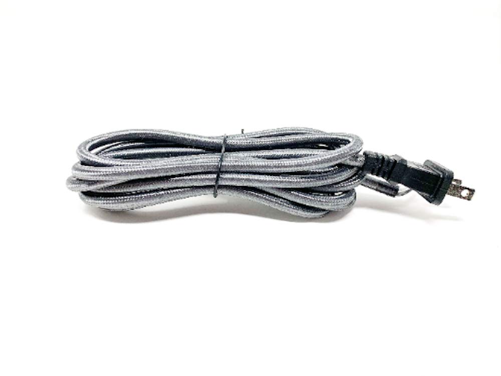 Cloth Covered Round Lamp Wire with Plug 8 Feet Long…… (Black, 3 Pack)