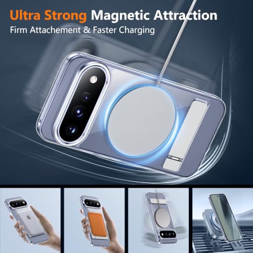 Image of SPIDERCASE for Google Pixel 11 Pro Case, Built-in Stand, Clear | [3 Stand Ways] [Military Grade Drop Protection] Invisible Stand Shockproof Slim Case for Google Pixel 11 Pro