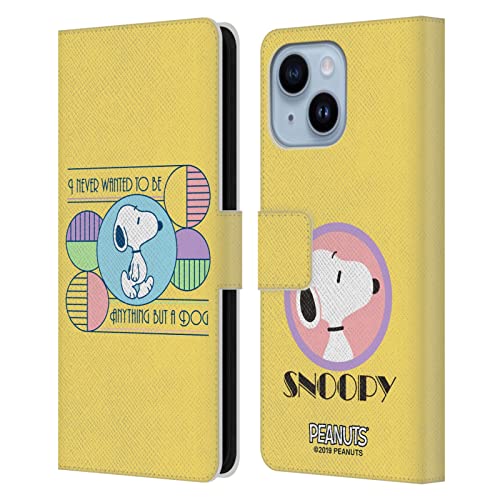 Étui iPhone 14 Plus Snoopy Head Case Designs en cuir