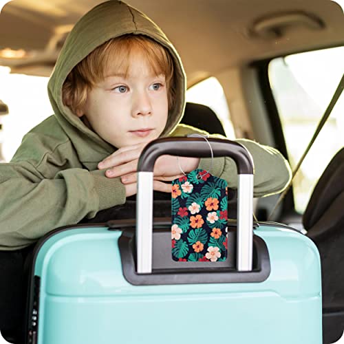 Image of Set of 2 Luggage Tag Suitcases Tag with Privacy Name Lable ID Card PU Leather Baggage Tags for Men Women Travel