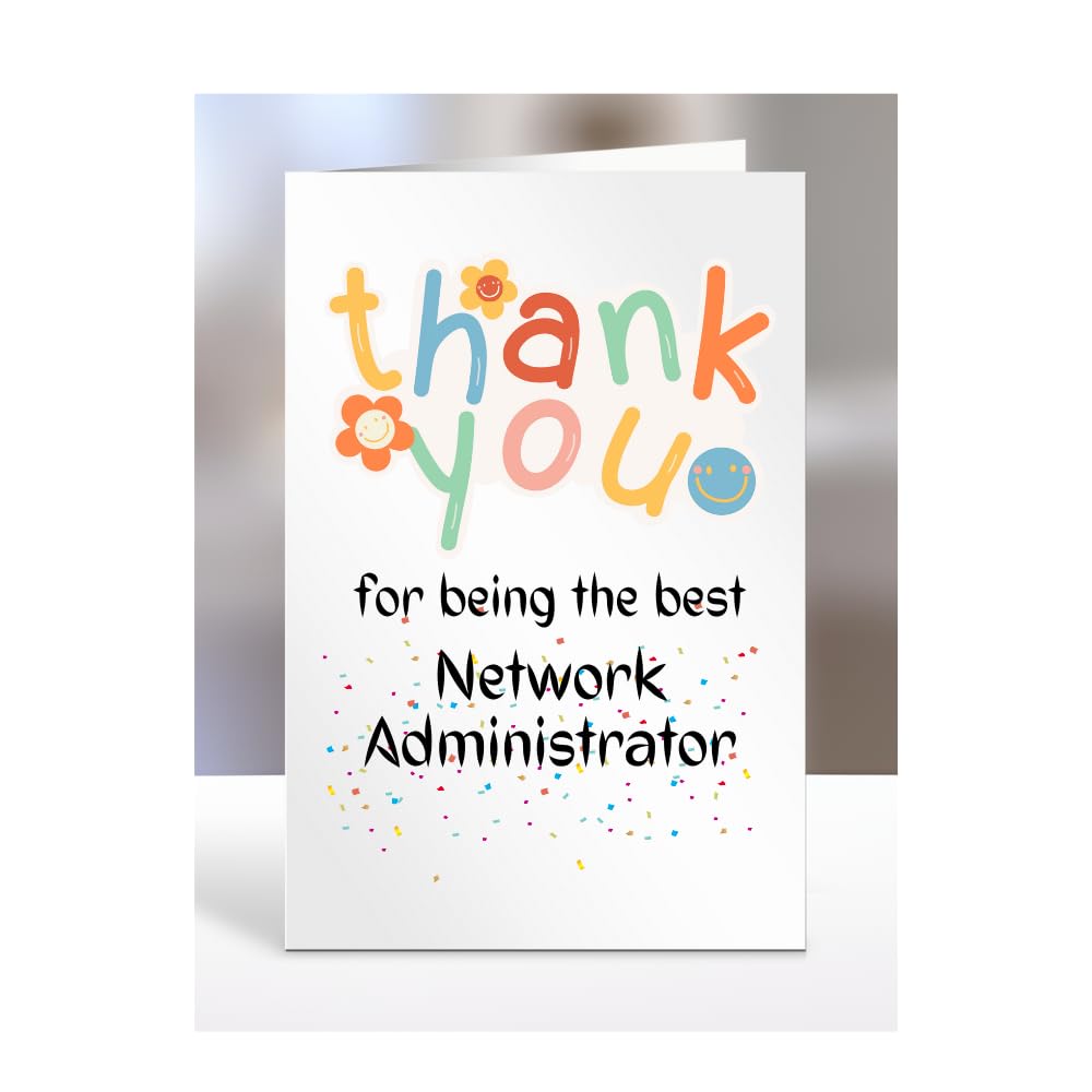 Thank you card for Network Administrator, men, women, him, her, colleague, boss, manager, supervisor, friend, gifts, presents for christmas, A5-212b_142 โ image 1