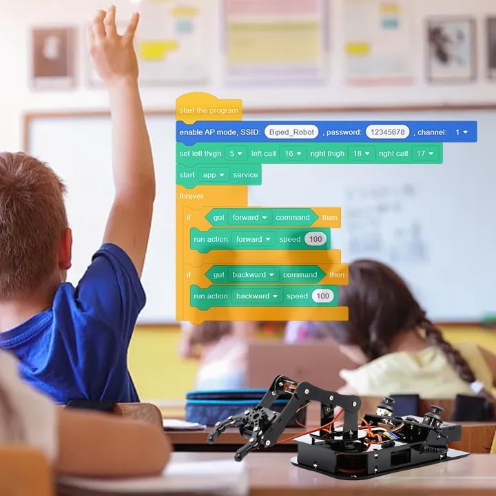 Miniatura 7 de ACEBOTT 4 DOF ESP32 - Kit de brazo robótico para niños de 8 a 12 años, kit de robótica, aplicación de control remoto, juguetes de robot compatibles