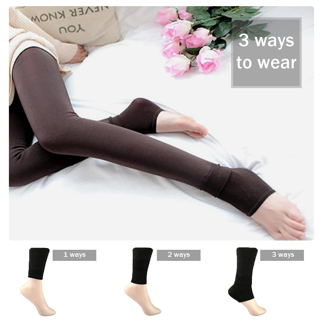 Rayson Leggings Donna Invernali Termici Leggings Elasticizzato Sport Casual Caldi Pantaloni Collant da Donna con Interno in Pile Leggings a Vita Alta Fodera in Caldo Velluto Lunghi
