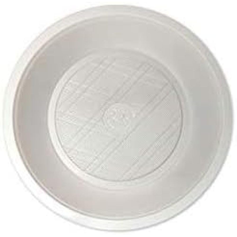 Generico 20/25/100/200 Piatti FONDI di plastica RIUTILIZZABILI da 21cm piatti rigidi | piatti Lavabili 20 Cicli in Lavastoviglie ok microonde (200 PIATTI)